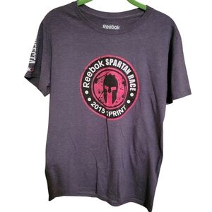 Reebok Gray T-Shirt with Red Spartan Logo